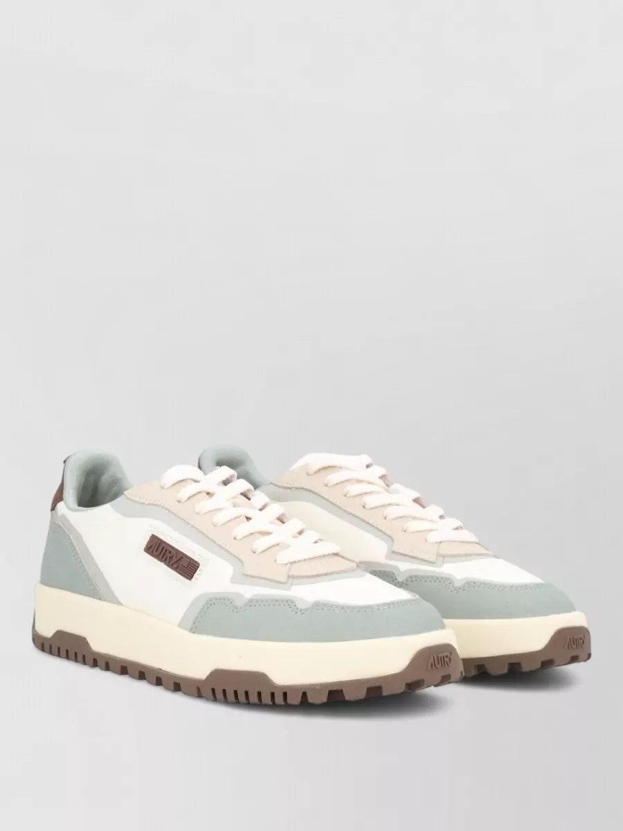 Autry Sneakers Contrast Panels Perforated Toe Rubber Sole