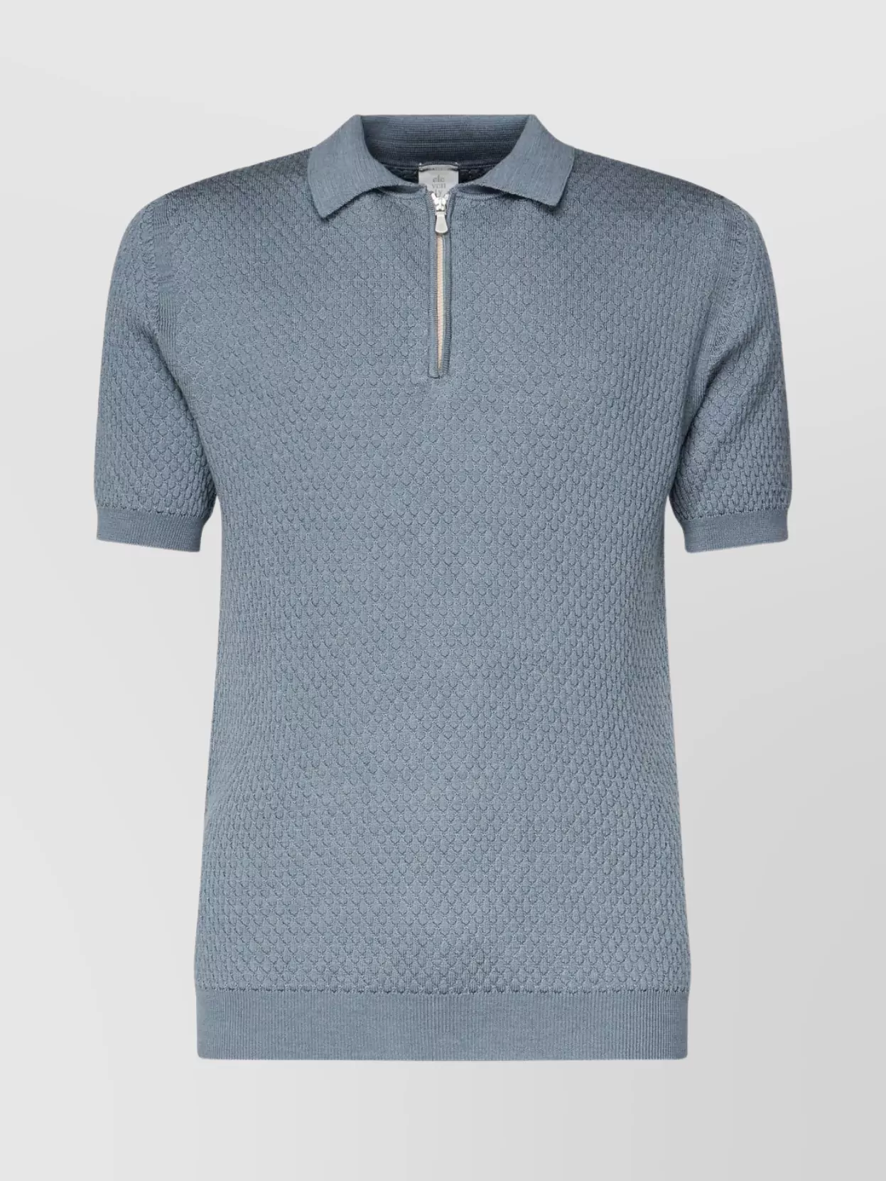 Eleventy Wool Polo Zip Collar
