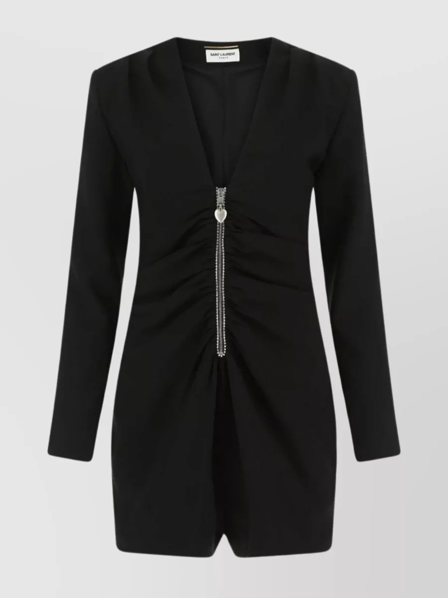 Shop Saint Laurent Sleek V-neck Jumpsuit In Black