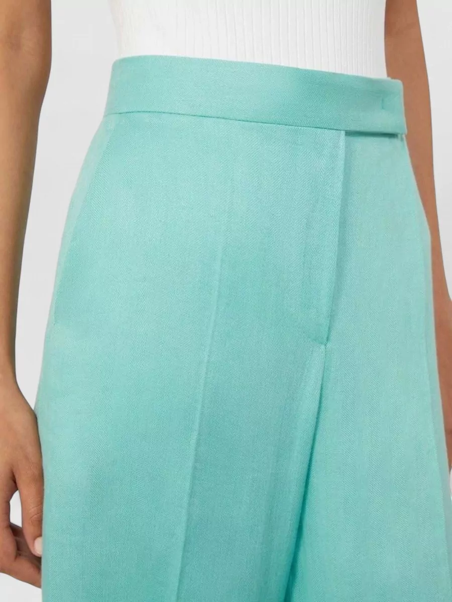 Max Mara Linen High-Rise Wide-Leg Trousers