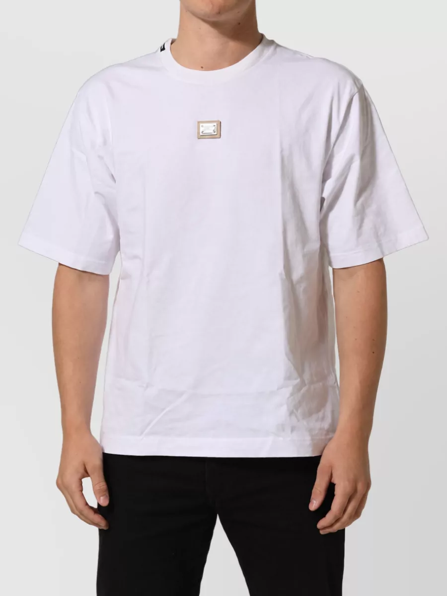 Dolce&Gabbana Cotton Logo Plaque Crew Neck T-Shirt