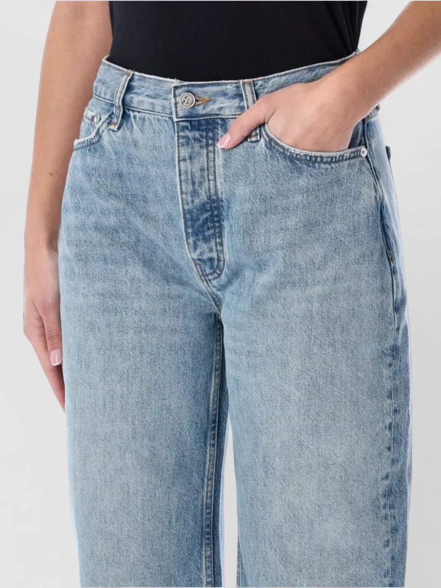 Anine Bing Five-Pocket Denim Trousers Featuring Belt Loops