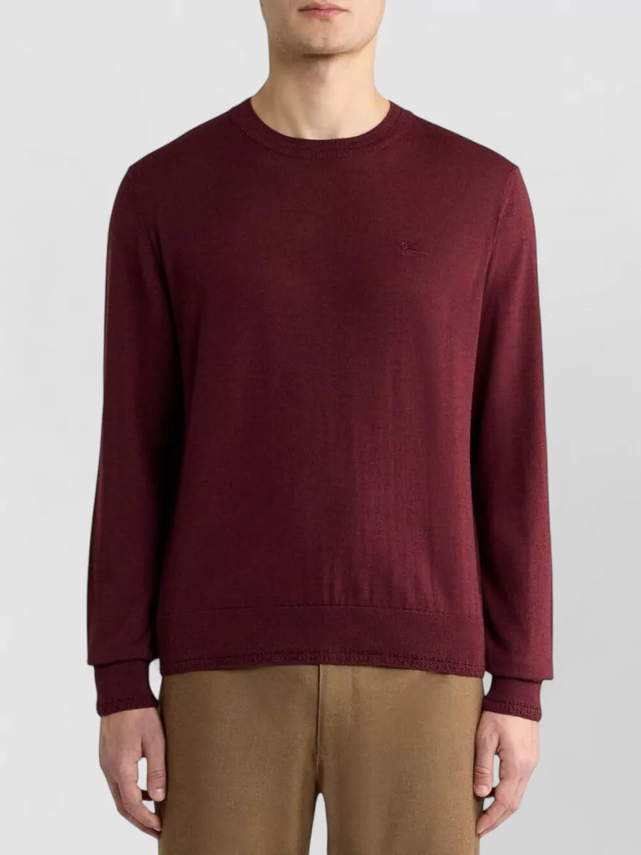Etro Silk Wool Ribbed Crewneck Jumper