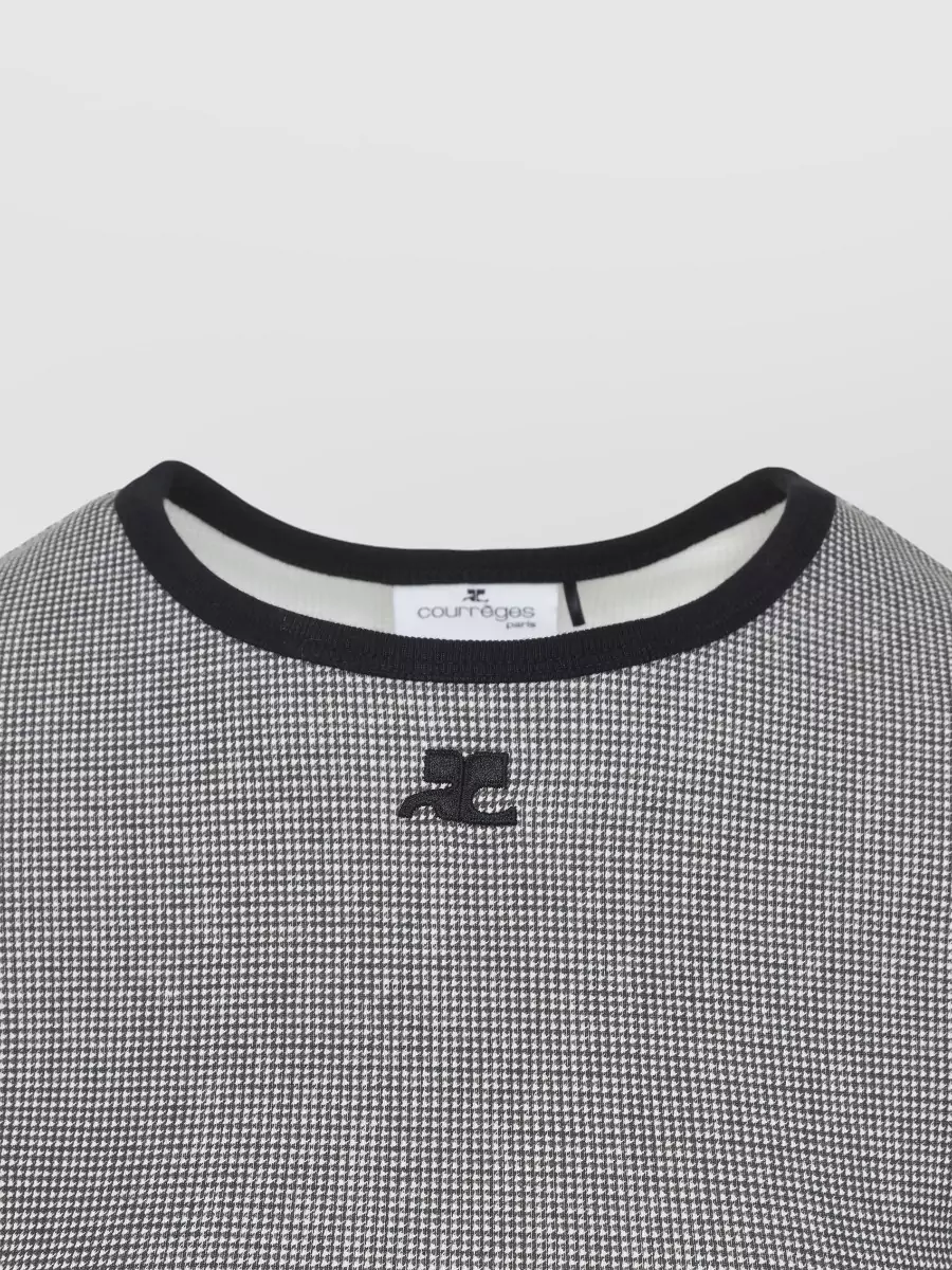 Courrèges Houndstooth Knit T Shirt Short Sleeves
