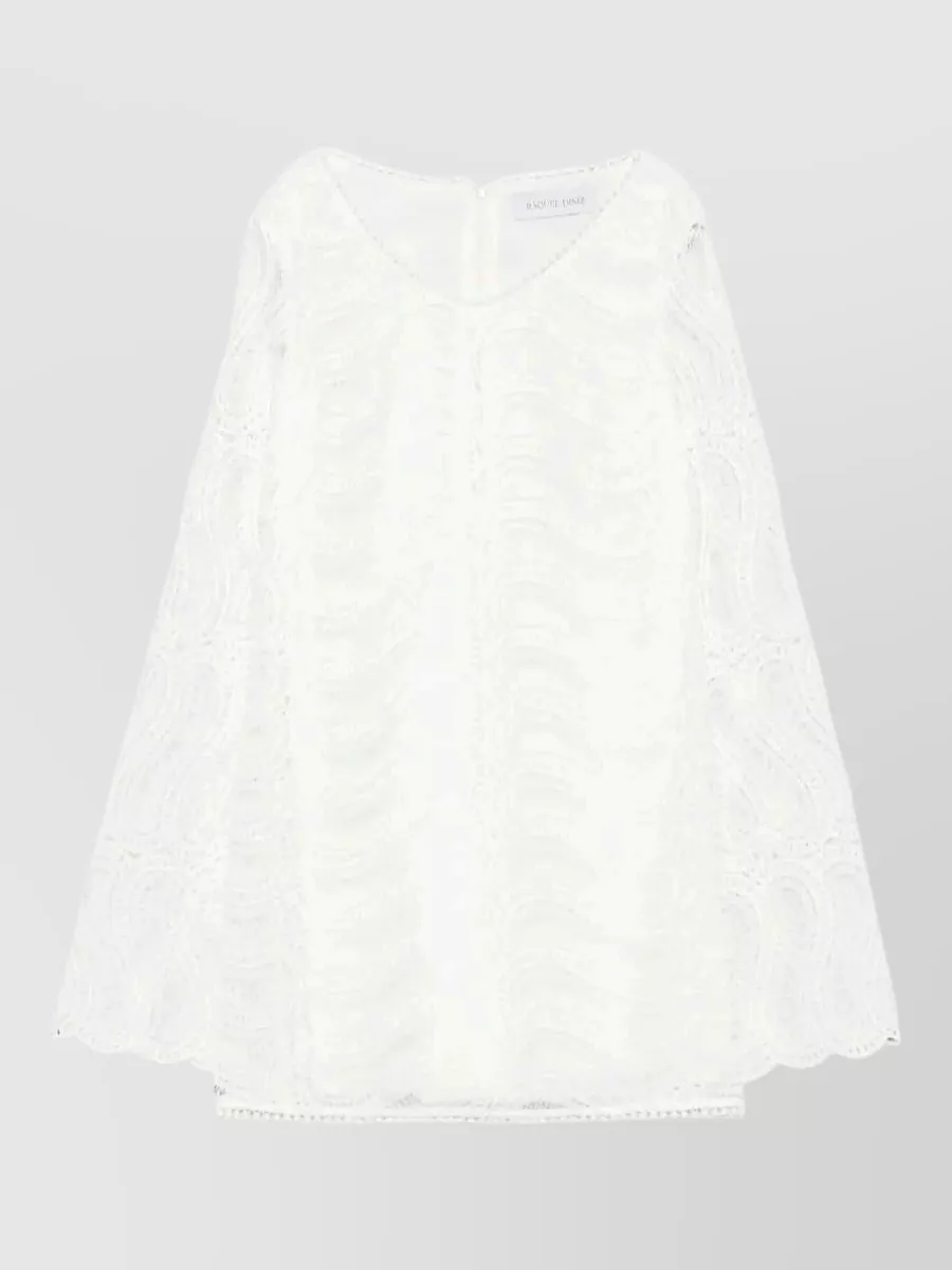 Raquel Diniz V-Neck Long-Sleeve Mini Dress