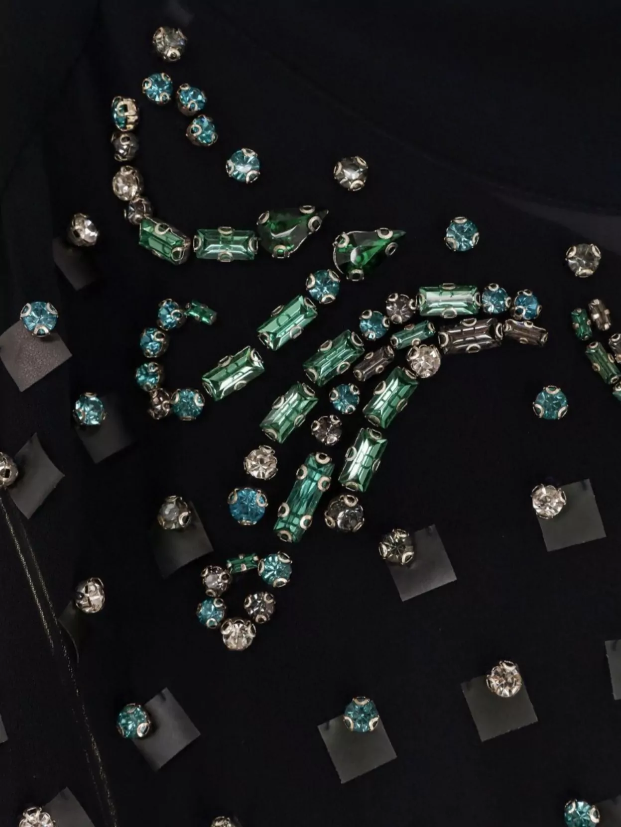 Dries Van Noten Rhinestone Embellished High Collar Shirt