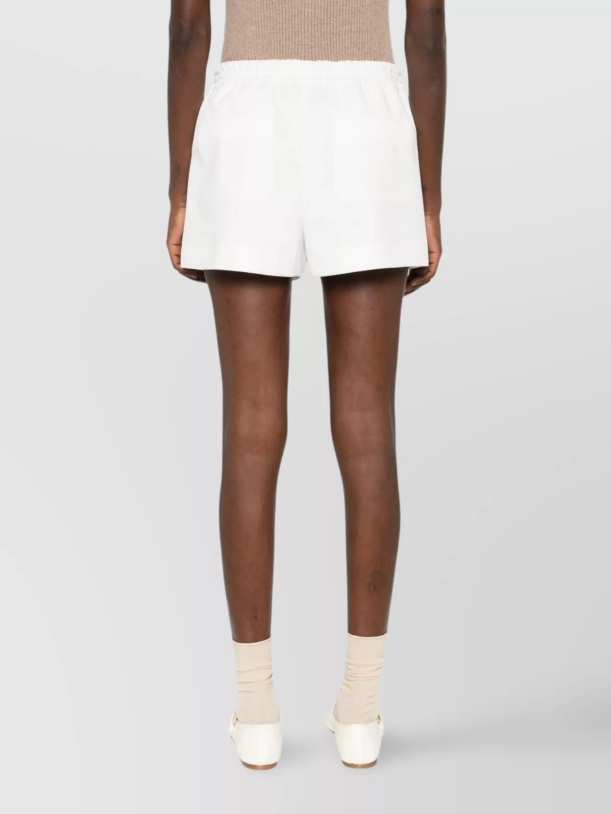 Valentino Logo V Drawstring Shorts In White
