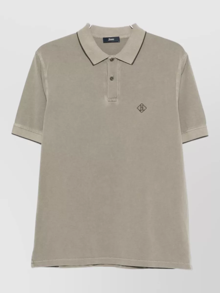 Herno cotton short-sleeve polo shirt