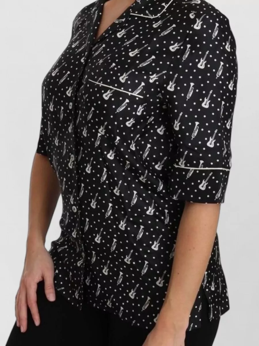 Dolce&Gabbana Silk Printed Short-Sleeve Pyjama Shirt