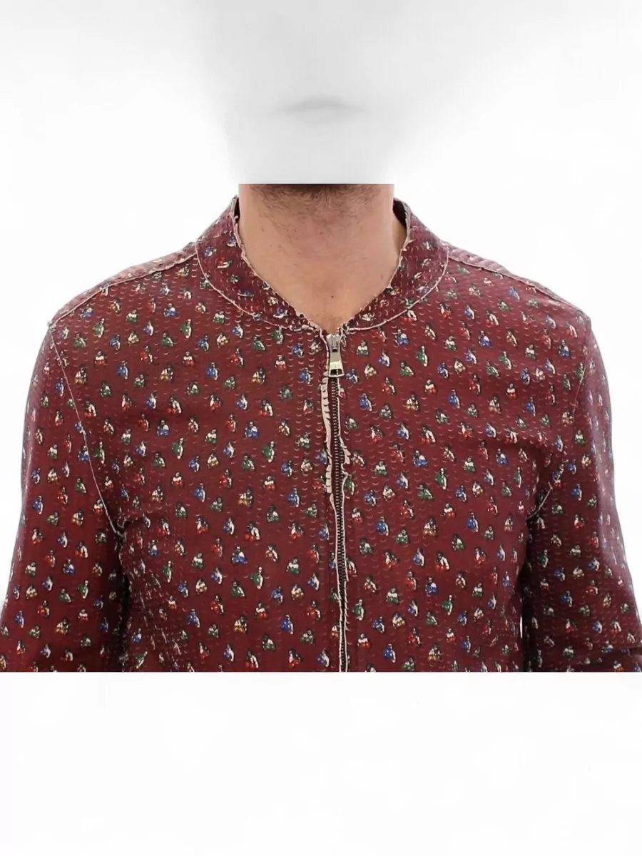 Dolce&Gabbana Leather Printed Quilted Bomber Jacket