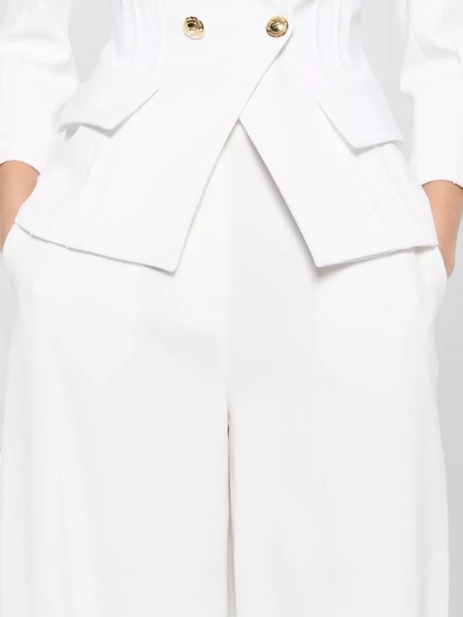 Elisabetta Franchi High Waist Wide Leg Tailored Trousers