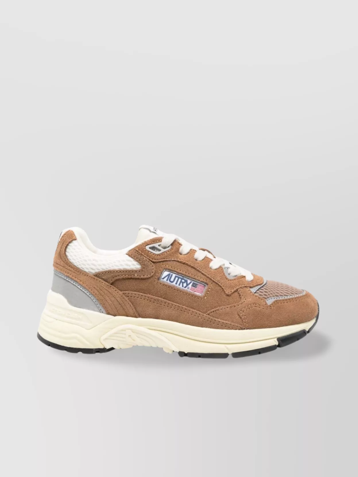 Autry Cigar Suede And Mesh Sneakers In Neutral