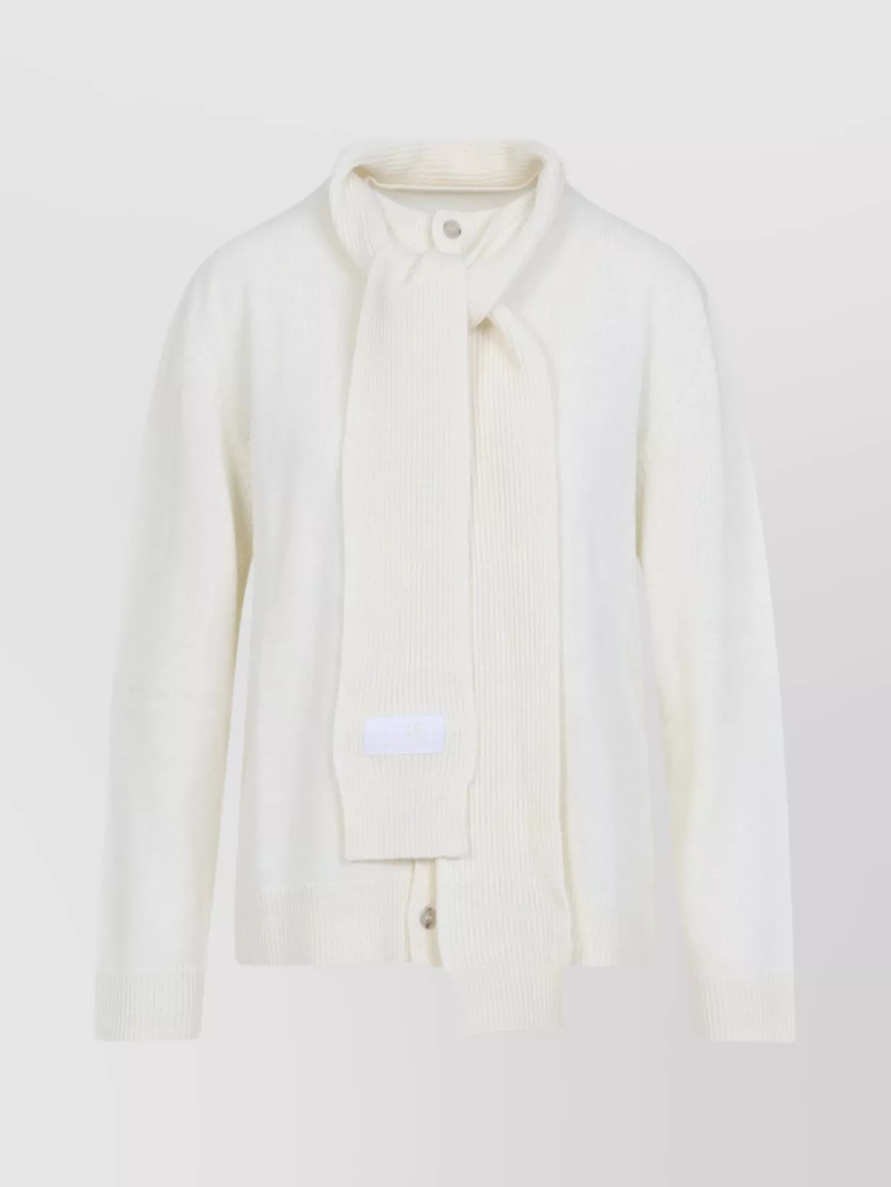 Mm6 Maison Margiela Wool Cardigan Ribbed Edges