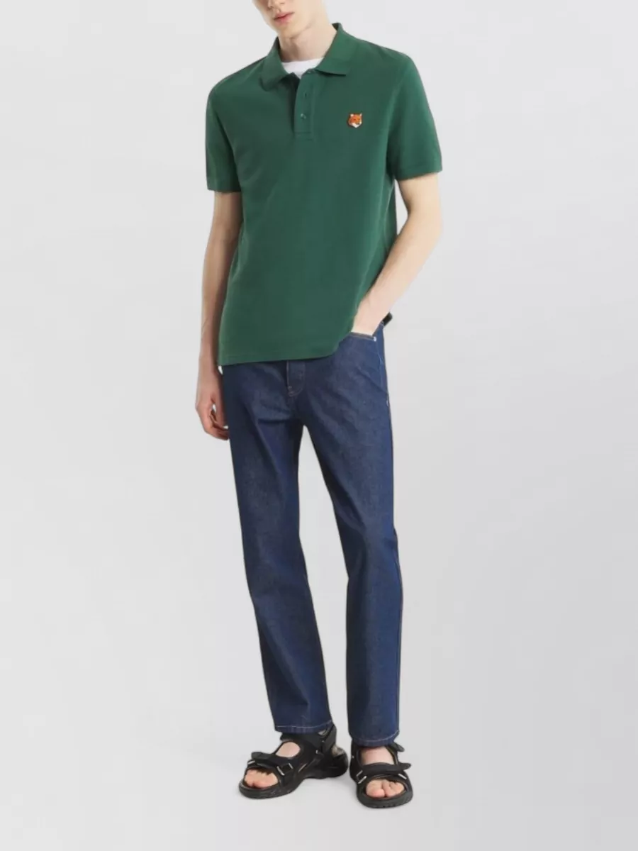 Maison Kitsuné Fox Head Cotton Polo Shirt Short Sleeves