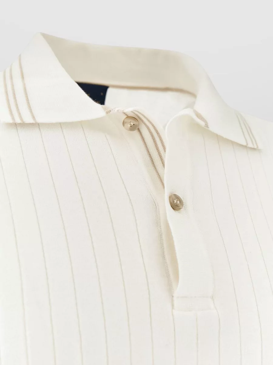 Paul & Shark Polo Collar Ribbed Texture Short Sleeves