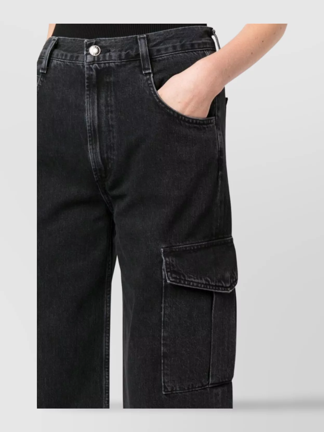Agolde Wide-Leg Cargo Jeans Featuring Belt Loops