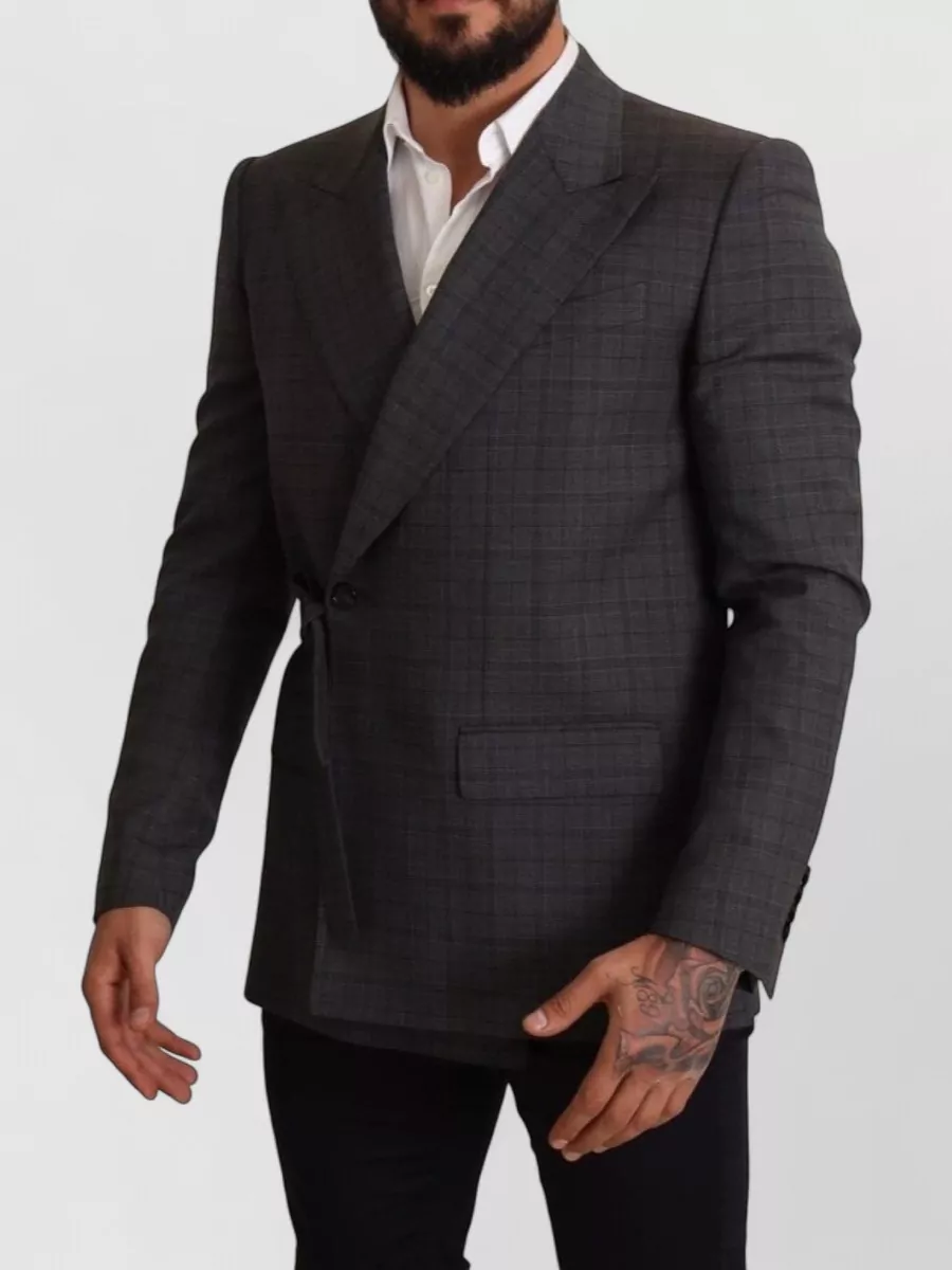 Dolce&Gabbana Wool Checked Slim-Fit Double-Breasted Blazer