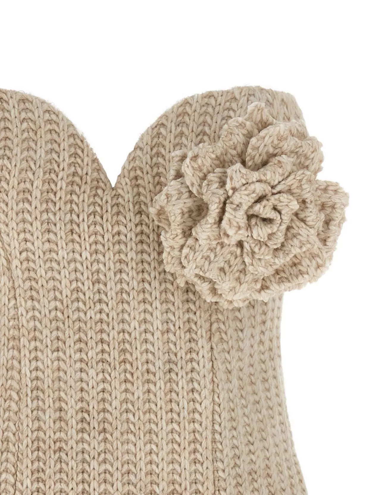 Giuseppe Di Morabito Knit Bandeau Top Floral Embellishment In Neutral