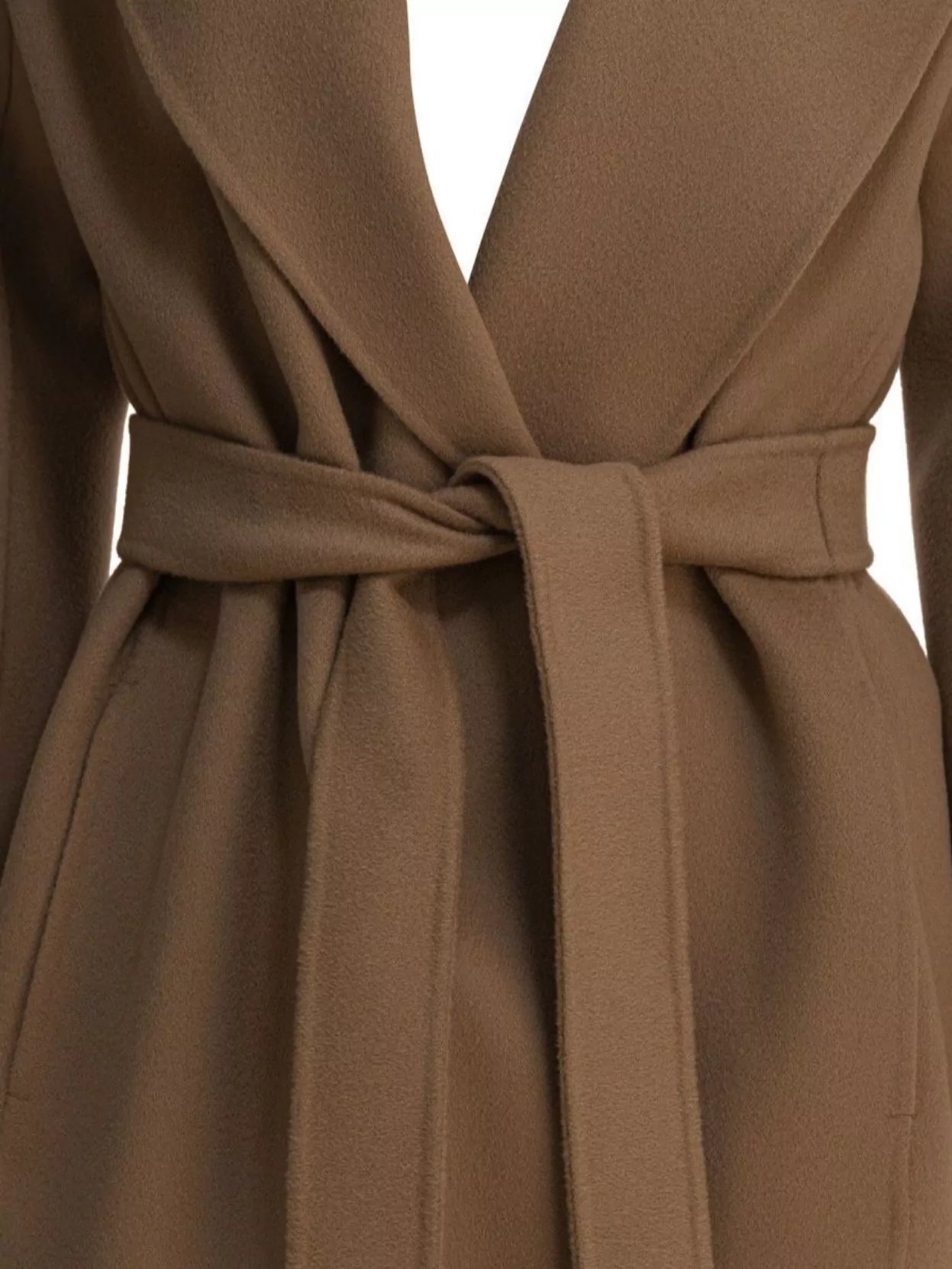 S Max Mara Waist Belted Shawl Collar Long Sleeves Coat