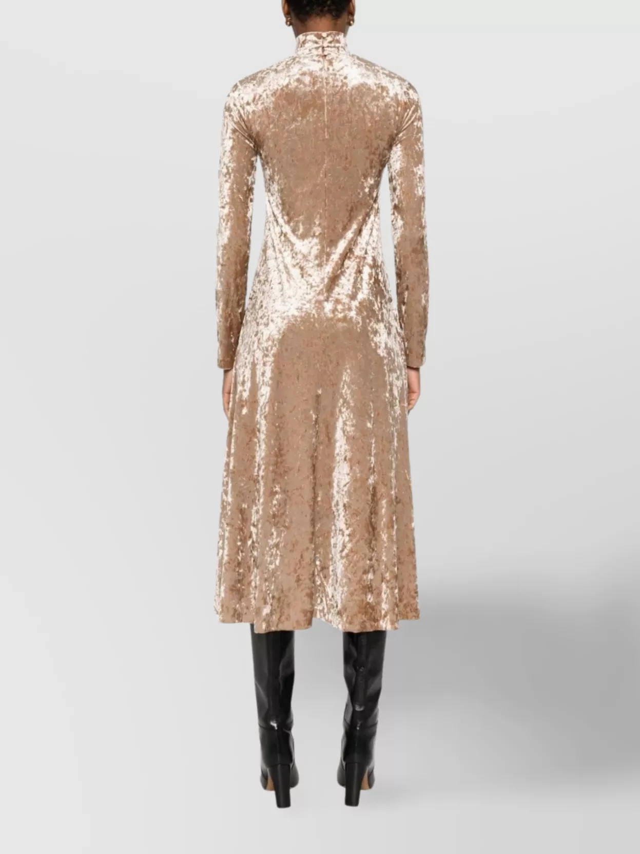 Forte Forte Long Velvet Dress High Neckline