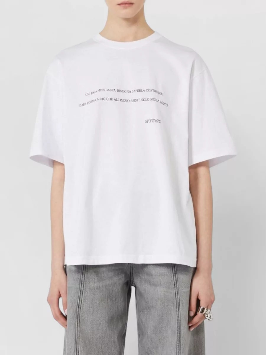 Sportmax Spdquiete T Shirt Crew Neck Straight Hem