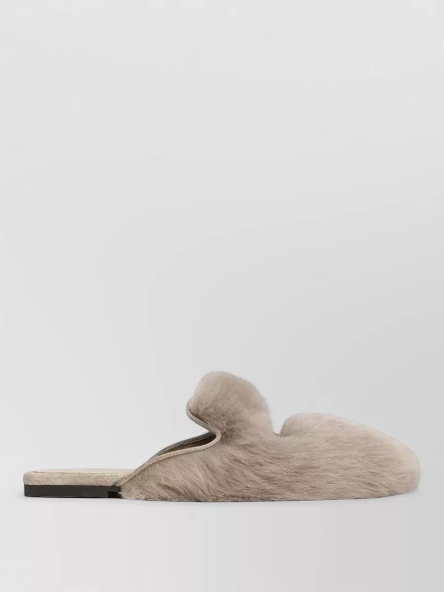Dolce&Gabbana Shearling Suede Slippers