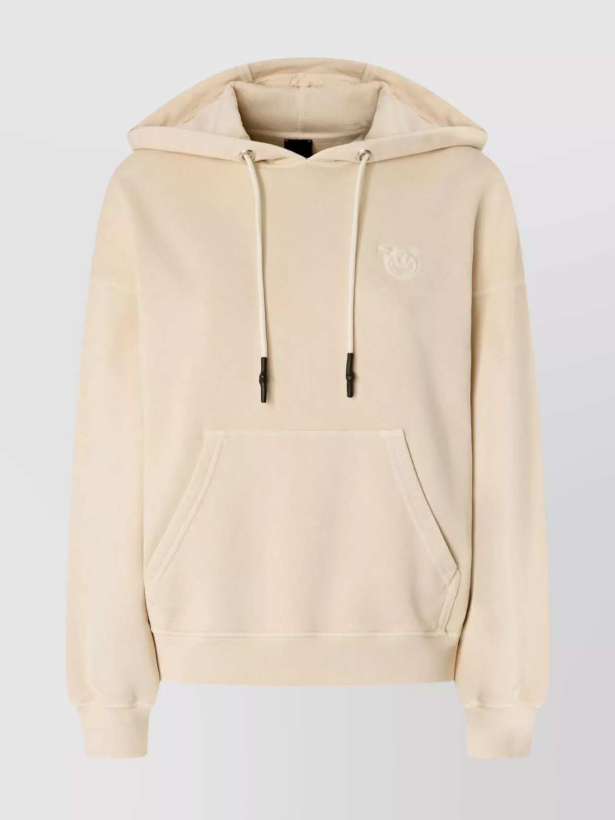 Pinko Hooded Knitwear With Drawstring And Kangaroo Pocket In Neutral