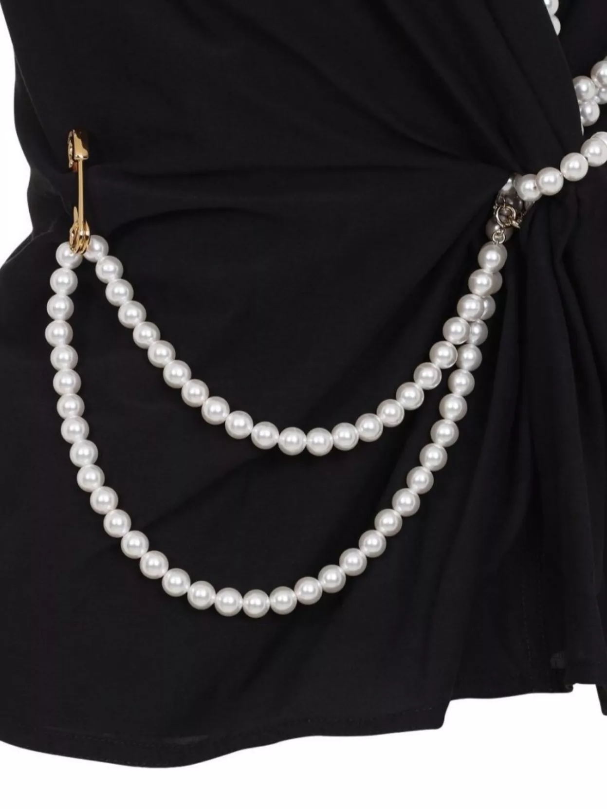 Moschino Flared Hem Knot Detailing Pearl Embellishments