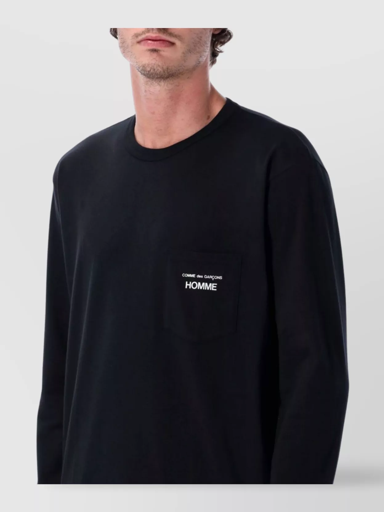 Comme Des Garçons Homme Long Sleeve Logo T-Shirt Chest Pocket