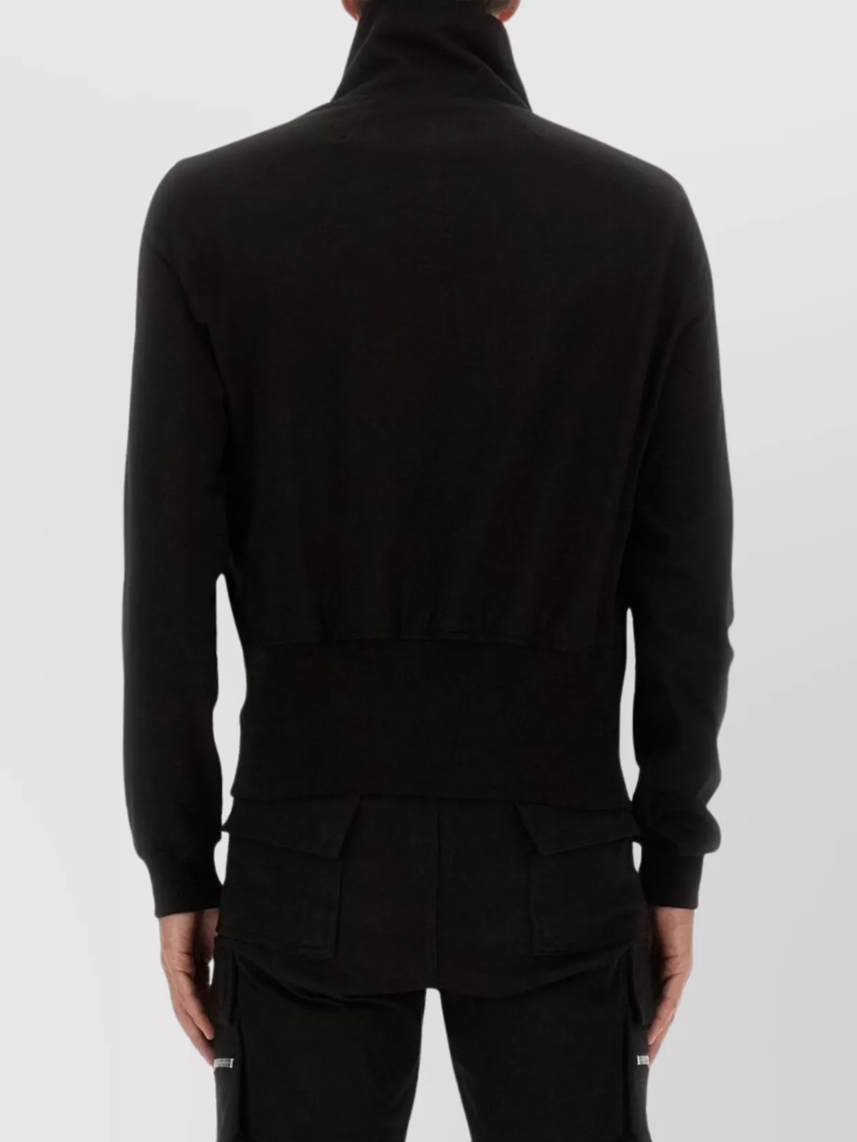 Rick Owens Asymmetrical Zippered Sweatshirt With High Collar