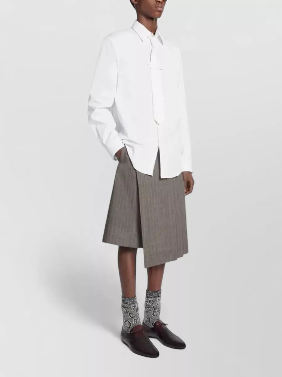Dries Van Noten Cotton Regular-Fit Shirt With Integrated Tie