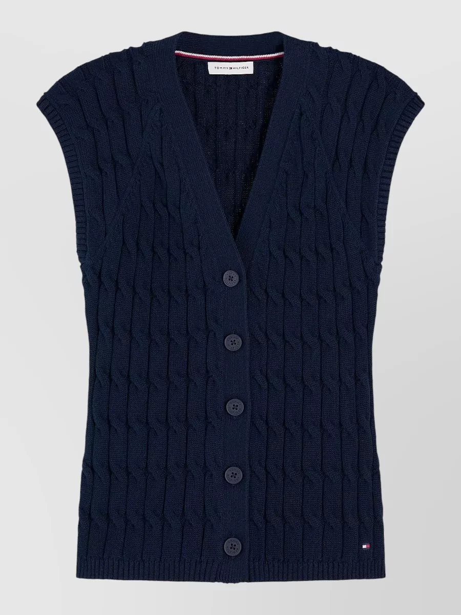 Tommy Hilfiger cable-knit cardigan vest