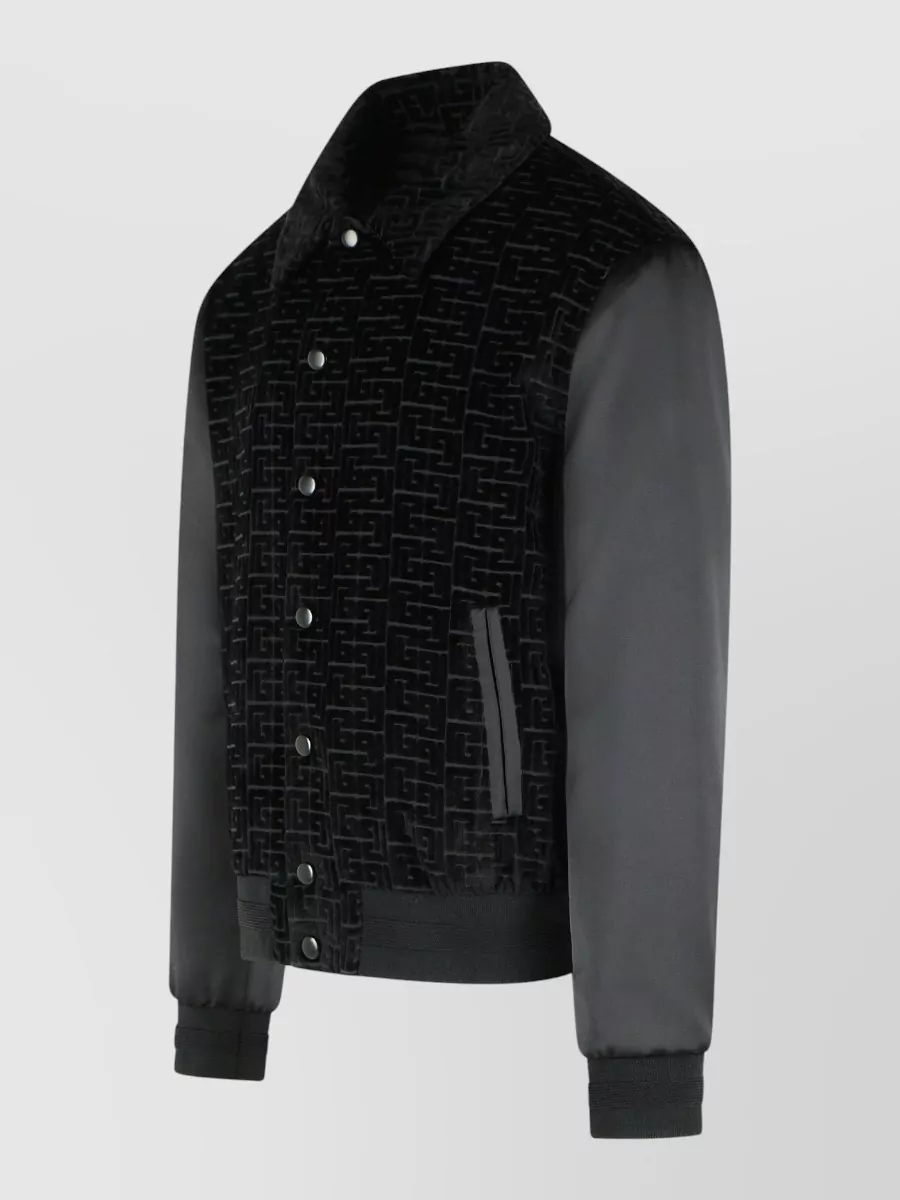 Balmain Monogram Bomber Jacket Cotton Viscose