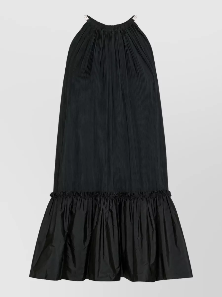 Max Mara silk pleated halterneck sleeveless mini dress