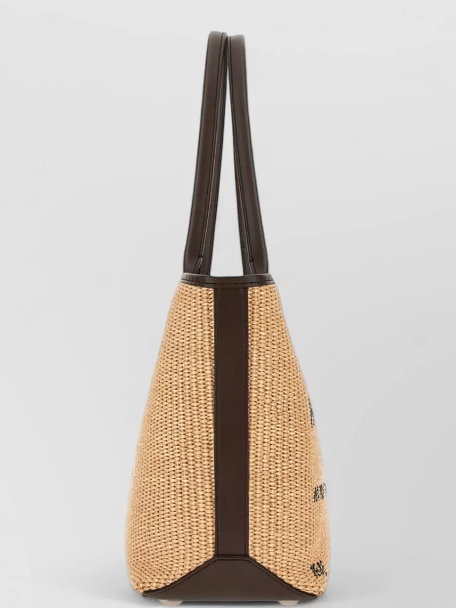 Hogan Small Raffia Tote Bag