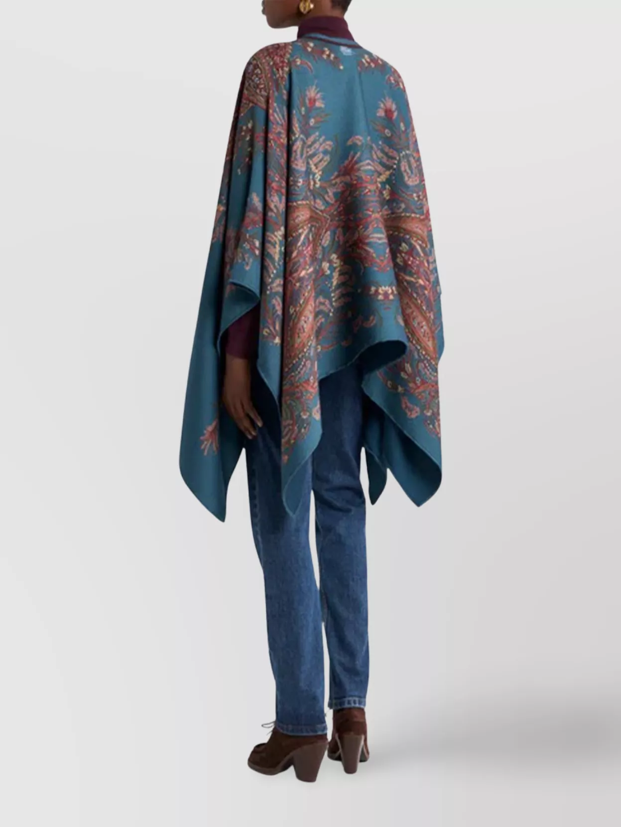 Etro Draped Ponchos And Capes Paisley Pattern In Animal Print