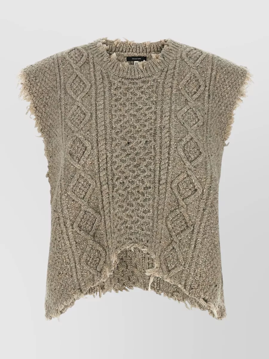 R13 Cable-knit wool boyfriend vest