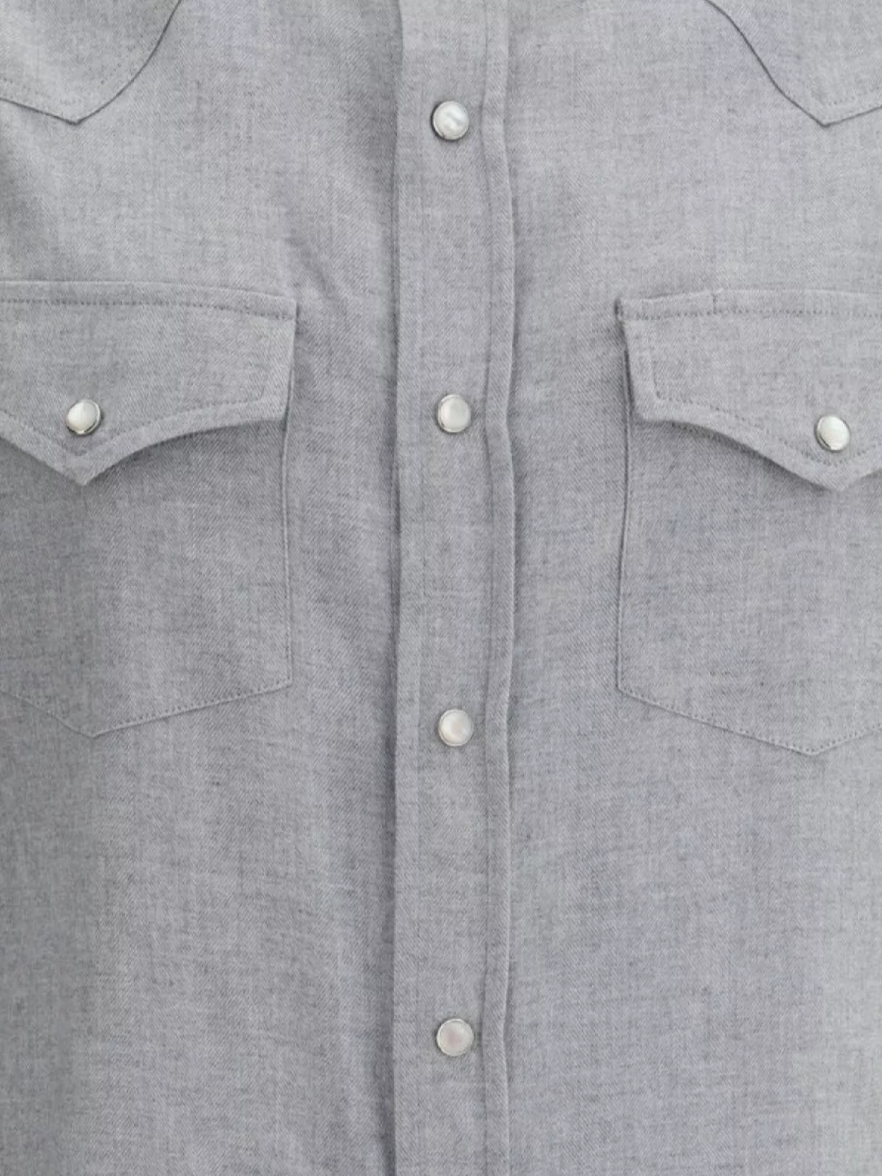 Brunello Cucinelli Cotton Shirt With Patch Pockets And Long Sleeves In Gray