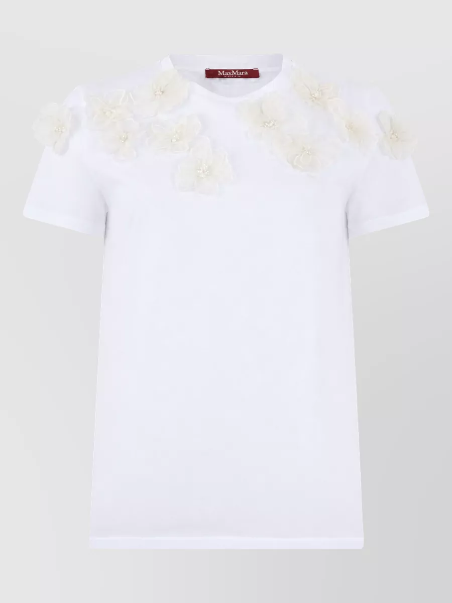 S Max Mara floral appliqué t-shirt