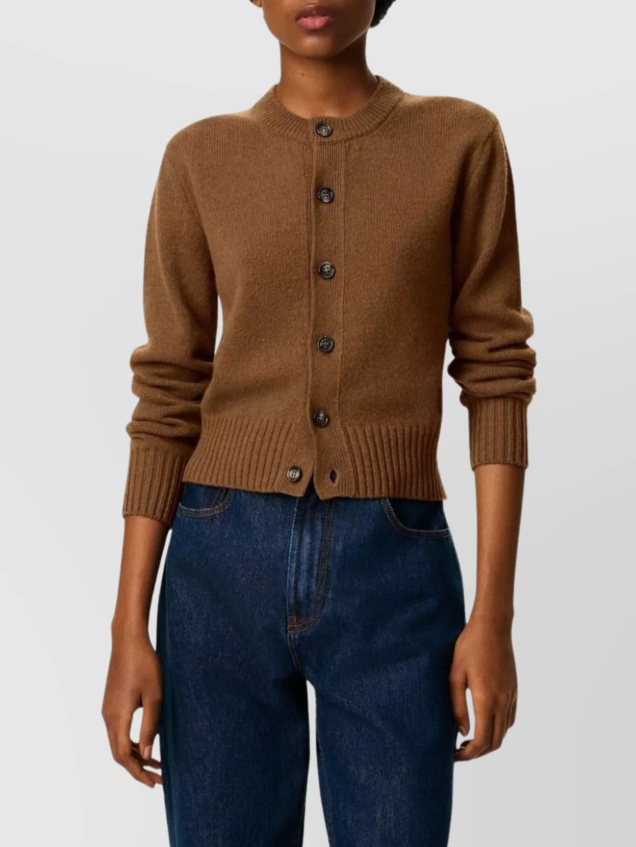 Ami Paris Heart Friend Crew Neck Wool Cardigan