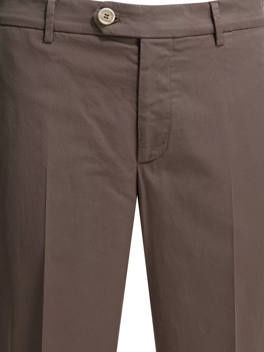 Brunello Cucinelli Cotton Slim-Fit Straight-Leg Trousers