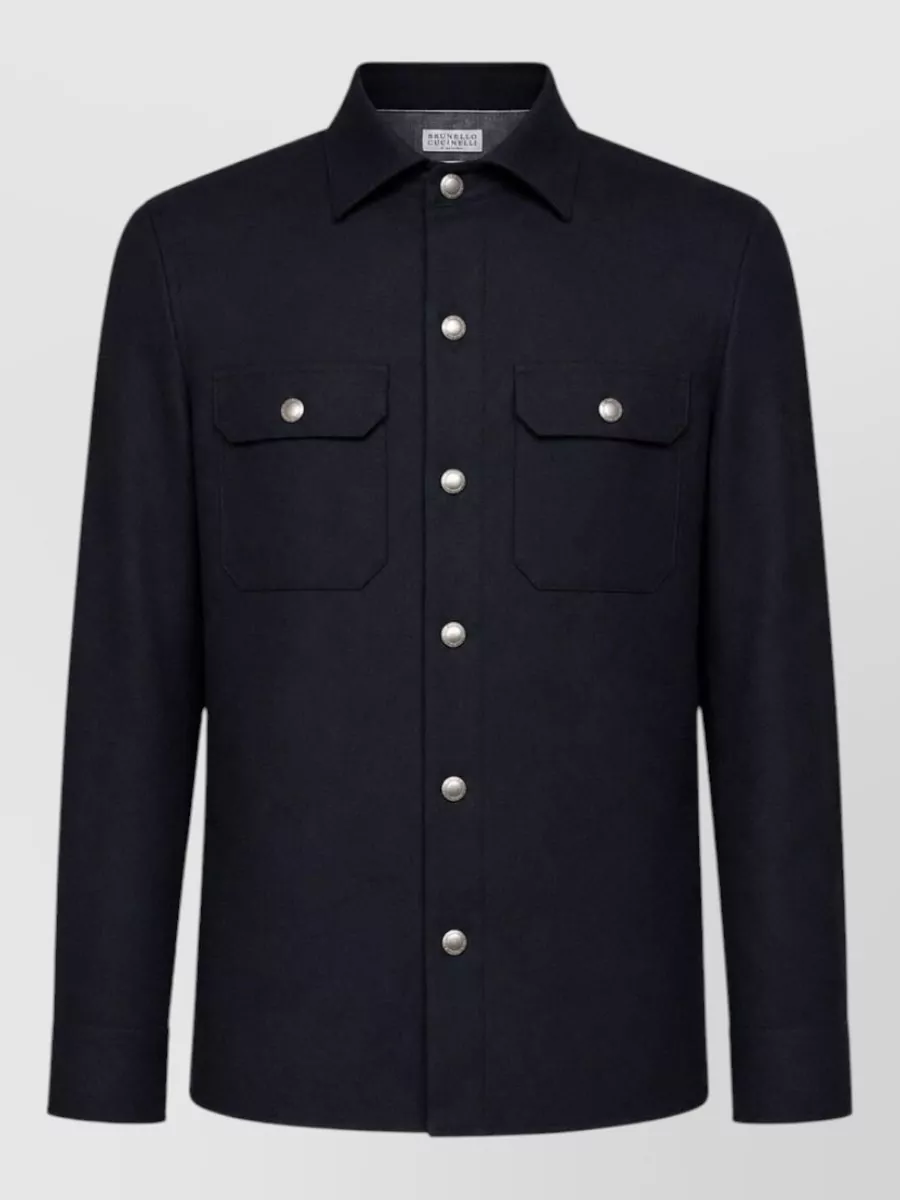 Brunello Cucinelli wool flannel shirt jacket