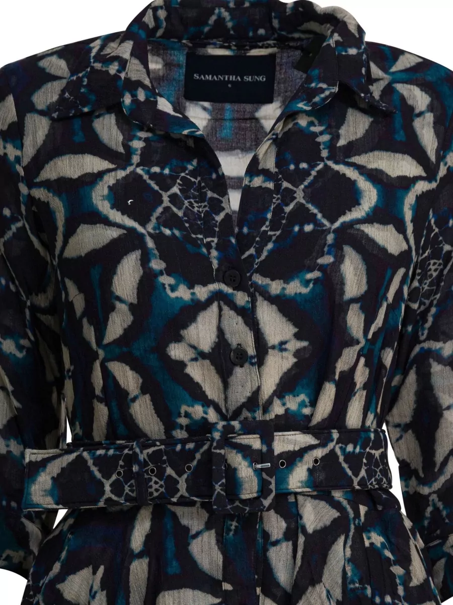 Samantha Sung Wool Printed Midi Dress