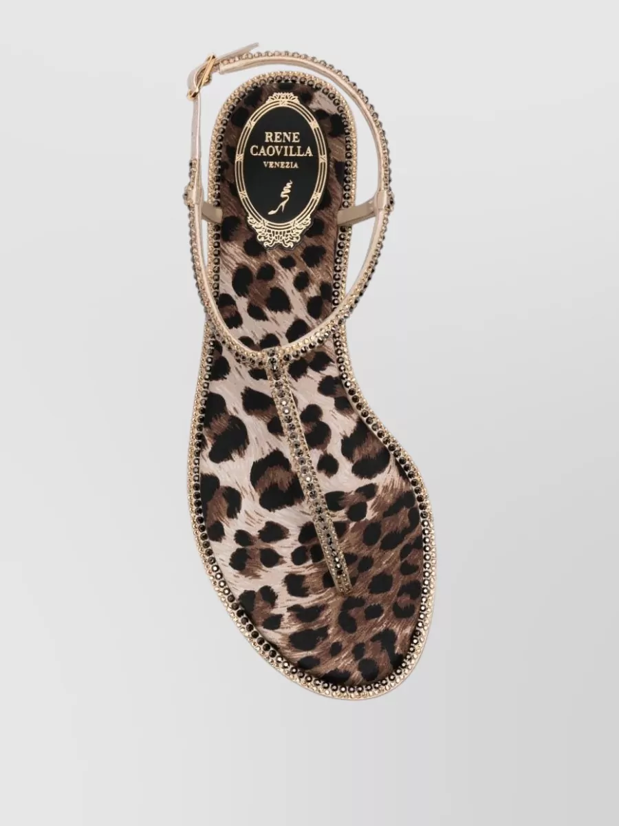 Rene Caovilla Crystal-Embellished Thong Flat Sandals