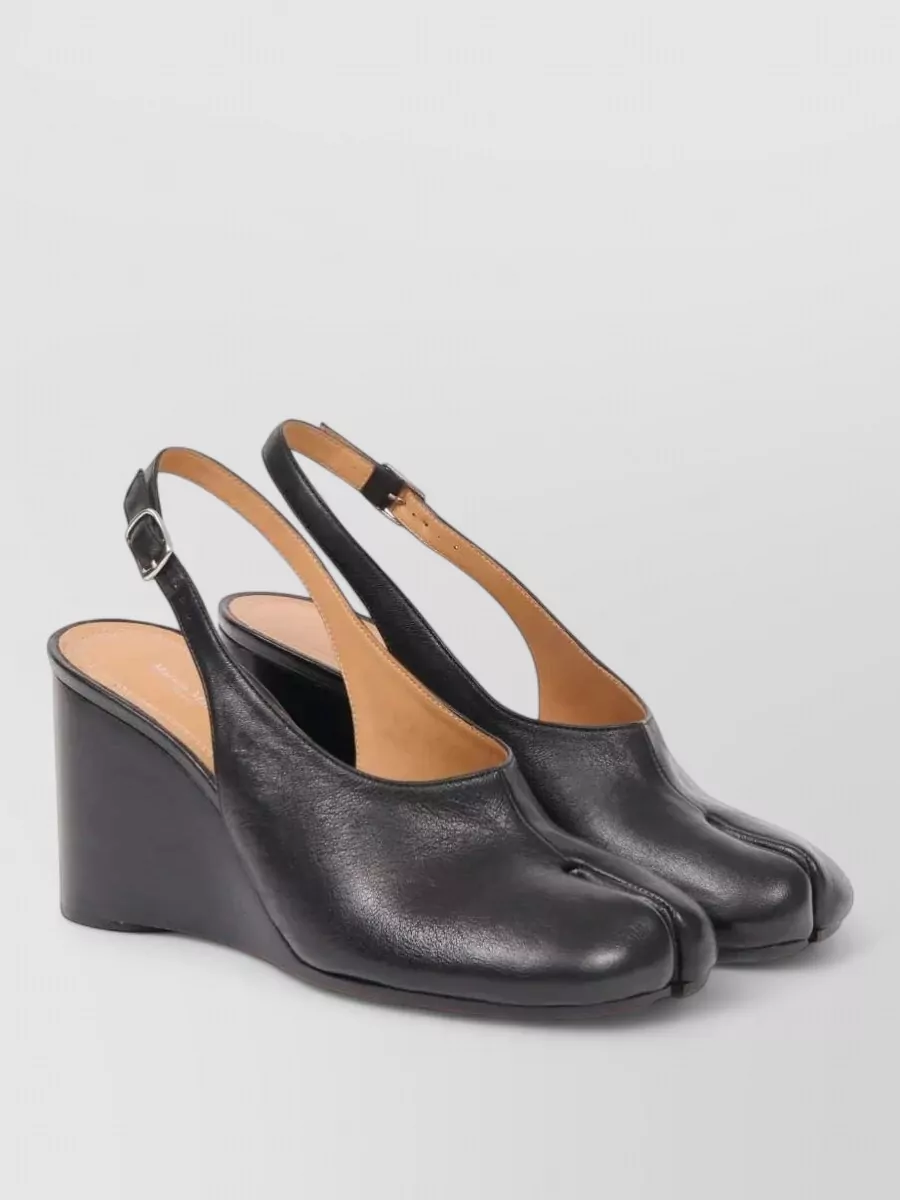 Maison Margiela leather wedge slingback pumps