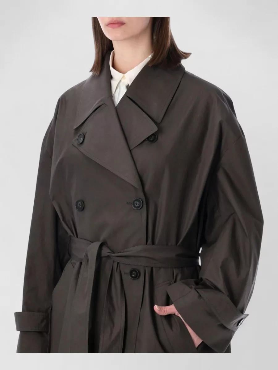 Soeur Cotton Relaxed-Fit Double-Breasted Mid-Calf Trench Coat
