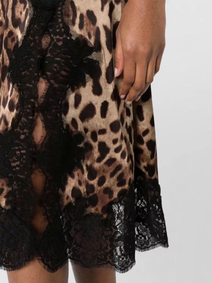 Dolce&Gabbana Leopard Lace Midi Dress Silk Blend