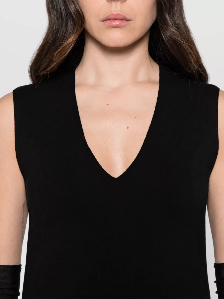 Fendi Fine-Knit V-Neck Sleeveless Mini Dress