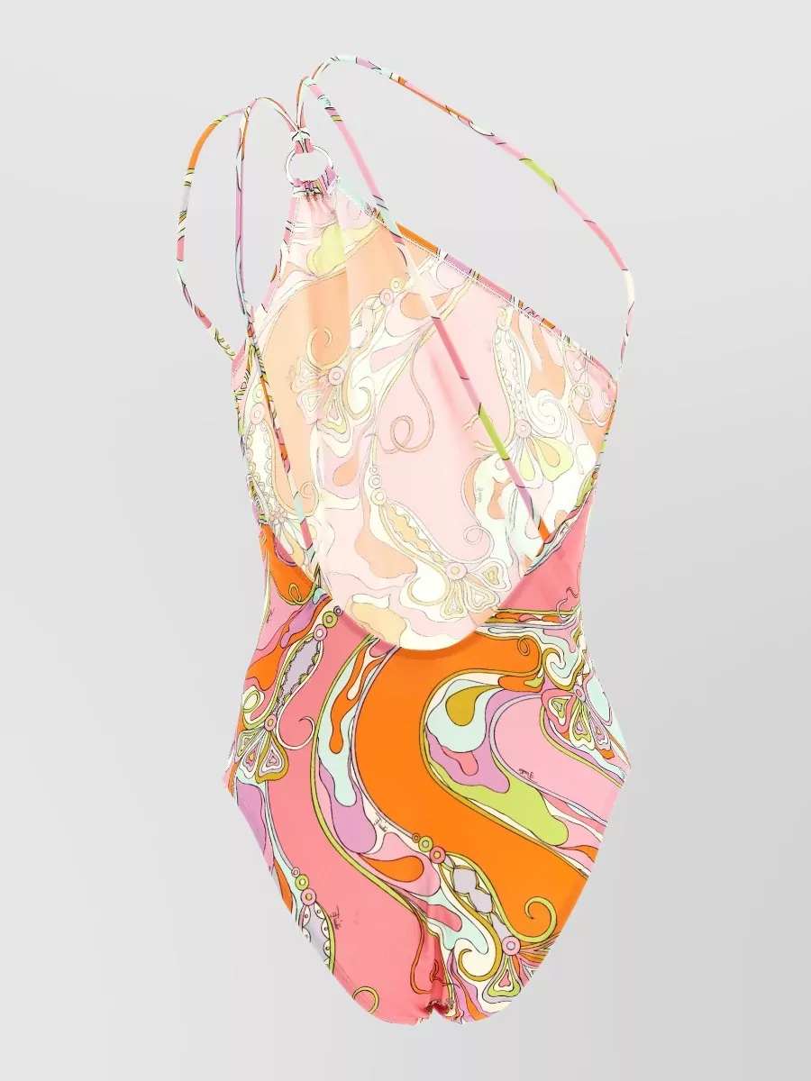 Pucci One-Shoulder Printed Swimsuit