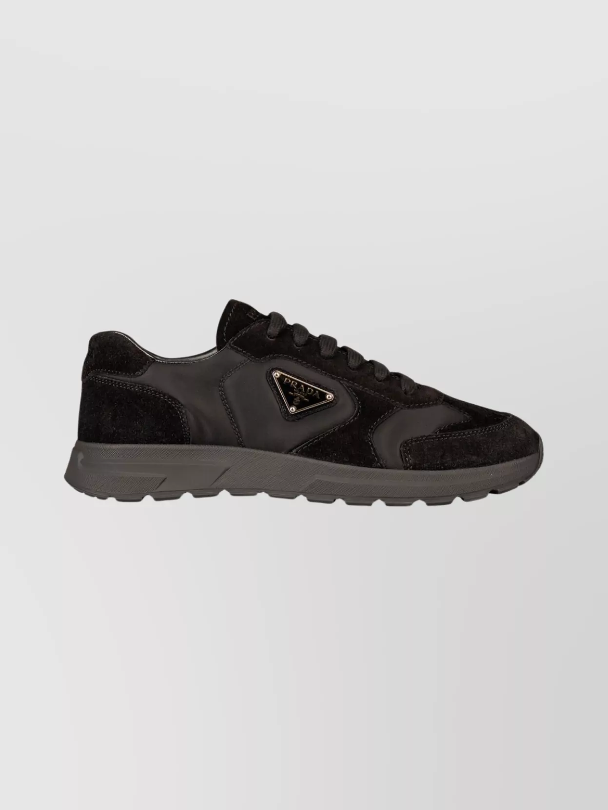 Prada Lace Up Sneakers Suede Panels